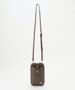 Многофункциональная кожаная сумочка с прострочкой La Bagagerie, цвет Greige