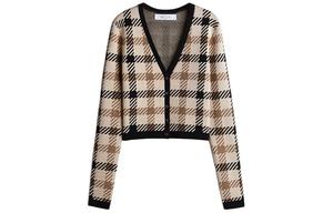 Топ X ROKH Knitwear Women's Light Beige/Plaid H&M, светло-бежевый