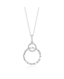 Ожерелье Suzy Levian из стерлингового серебра с круглым кулоном из кубического циркония Suzy Levian New York, silver