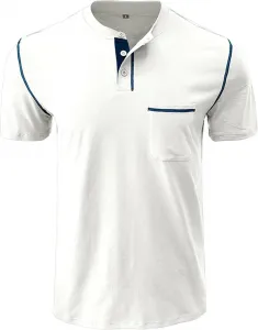 Мужская футболка хенли с коротким рукавом, легкая, хлопковая Maiyifu-GJ