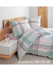 Постельное белье Janine Mako-Satin Cotton Moments в зеленом и розовом цветах Janine, 135 x 200 + 80 x 80 см