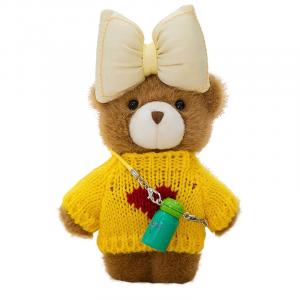 Медвежонок любит пить воду кукла одежда съемный плюшевый брелок высота 12см BEAR FORT