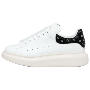 Alexander Mcqueen Женские низкие повседневные кроссовки из натуральной коровьей кожи, белого цвета