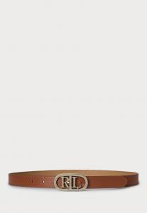 Ремень Lauren Ralph Lauren OVAL LOGO REVERSIBLE LEATHER SKINNY BELT, Camel/Beige/Camel