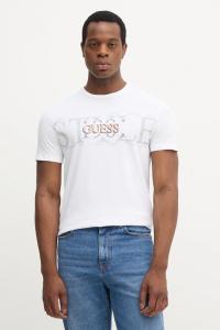 Хлопковая футболка Guess, белый