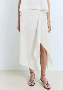 Юбка Mango STRIPED ASYMMETRIC, Off-White