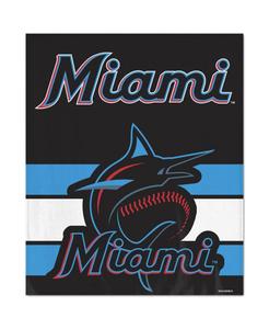 Мягкий плед Miami Marlins размером 50 x 60 дюймов Wincraft, Black, Blue