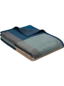 Erwin Müller Жаккардовый плед из смесовой хлопковой ткани Bari бирюзового цвета