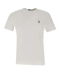 Белая хлопковая футболка с вышитым логотипом. Polo Ralph Lauren, белый