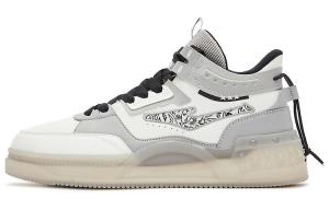 Износостойкие полувысокие скейтерские кроссовки мужские бело-серые Erke