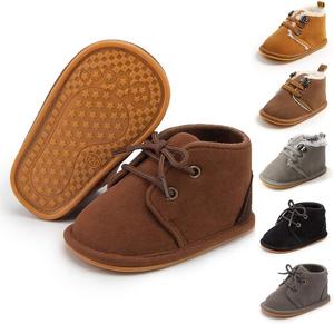 Пинетки Meckior для новорожденных, универсальные для девочек и мальчиков, бархатные, с резиновой противоскользящей подошвой, утепленные флисом, теплые зимние ботиночки для малышей, первые шаги, A10/Deep Drown With Common Lining