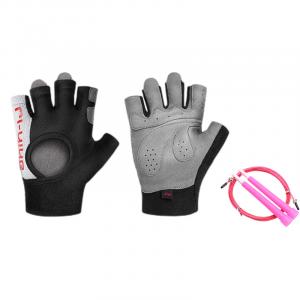 Фитнес-перчатки Li-Ning, li-ning glove starry серый+steel wire jump rope розовый