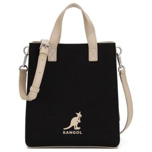 KANGOL Хлопковая сумка-тоут с искусственной кожей, Black