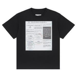 Футболка MM6 Maison Margiela Newspaper Print Tee, Black