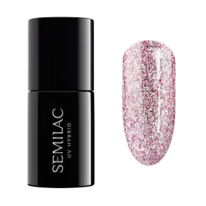 Semilac UV Hybrid Shimmer гибридный лак для ногтей, 293 Rose Gold Shimmer