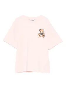 Футболка с принтом Teddy Moschino Kids, розовый