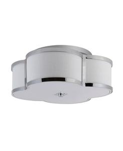 Классический гламурный светодиодный потолочный светильник с абажуром в форме четырехлистника и волнистым краем Jonathan Y, цвет silver-tone