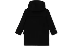 Burberry Однотонный удлиненный нейлоновый пуховик для детей Black