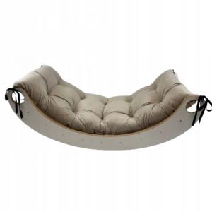 Деревянная Монтессори-качалка для маленького ребенка + бежевая бархатная подушка Gugi