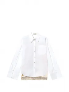 Хлопковая рубашка с принтом на кармане Blumarine, белый
