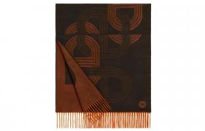 Шарф мужской из кашемира HERMES, оранжевый