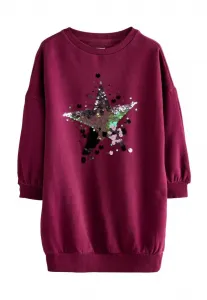 Повседневное платье стандартного кроя Next, Burgundy Red Sequin Star
