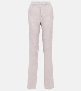 Прямые брюки средней посадки с пайетками ALESSANDRA RICH, серый