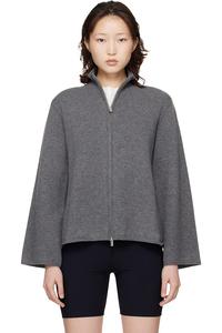 Loulou De Saison Серый кашемировый свитер Gabi на молнии