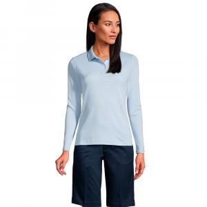 Женская рубашка поло с интерлоком и длинными рукавами в школьной форме Lands End Lands' End, синий