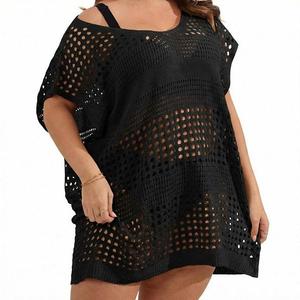 Женский бикини большого размера однотонный сетчатый топ Seoria, Black