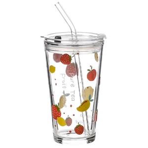Стеклянные стаканы KAWASIMAYA, Fruit Scale Glass Cup (Includes Glass Straws)