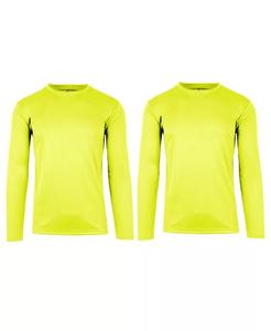 Мужская влагоотводящая футболка с круглым вырезом и длинными рукавами — упаковка из 2 шт Galaxy By Harvic, зеленый