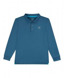 Мужская шелковисто-мягкая влагоотводящая рубашка-поло с длинными рукавами MeMoi, Blue nights