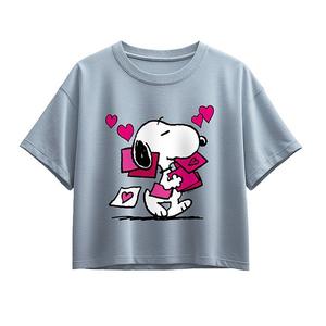 Футболка Boxy с принтом Peanuts Snoopy Valentine's для девочек 7-16 Licensed Character, Chambray Blue
