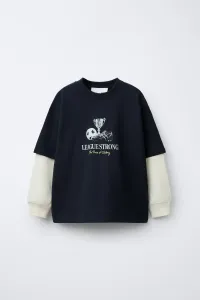 Футболка с двумя рукавами Zara, темно-синий