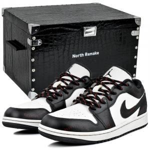 Jordan Air 1 износостойкие и легкие низкие кеды Vintage баскетбольные мужские Black White