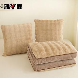 Yalu Подушка 40х40 см и плед 100х145 см из мягкого велюра, цвет Bao Bao Rabbit Plush Khaki