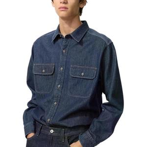 UNIQLO Рубашка Unisex Dark Blue Lapel Moderate