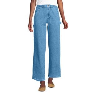 Женские мягкие джинсы-карго с высокой посадкой до щиколотки Lands' End, цвет crawford wash