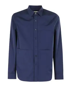 Повседневная хлопковая рубашка Aspesi, синий