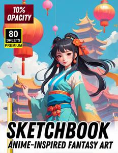 Anime-Inspired Fantasy Art Sketchbook: Japanese Fantasy Characters & Beautiful Scenery Templates for Artists, Hobbyists, and Anime Lovers (Independently published)