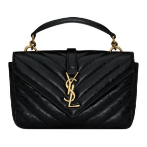 Колледж Кожаная Сумка Через Плечо, Мини Сумка Женская Черная SAINT LAURENT