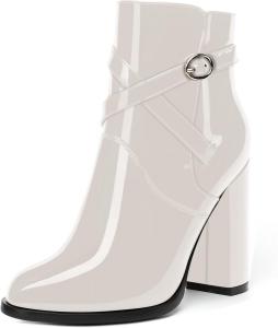 Женские сапоги SKYSTERRY, с легким надеванием, с круглым носком, для вечернего платья, на массивном каблуке, до щиколотки, 10,2 см