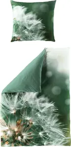 Постельное белье JACK by Bierbaum Mako Satin, 135x200 см, цифровая печать, 2 предмета, одуванчик, зеленый, оливковый Jack