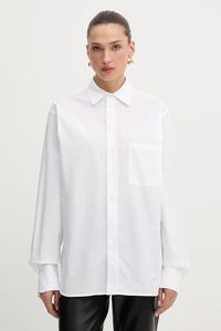 Хлопковая рубашка Boss, белый