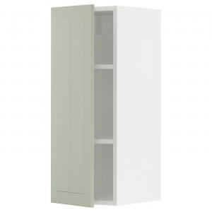 Навесной шкаф с полками, белый/светло-зеленый Stensund, 30x80 см, Metod IKEA