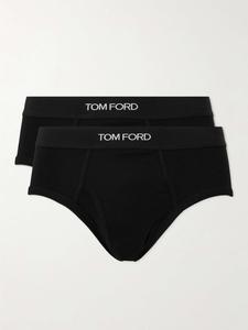 Комплект из двух трусов из эластичного хлопка TOM FORD, черный