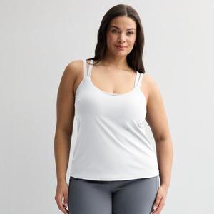 Топ-бюстгальтер с ультраэластичными бретельками больших размеров Tek Gear, белый