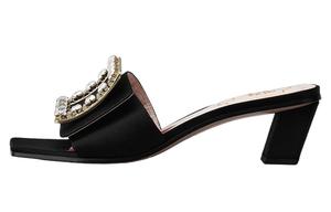 Roger Vivier Biki Love Chunky Heel Slide Slippers 4.5cm Women's Black