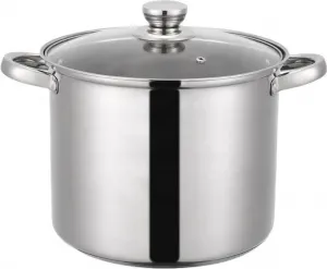 Суповая кастрюля Livista из армированной нержавеющей стали - 24 см - со стеклянной крышкой - подходит для всех типов плит - можно мыть в посудомоечной машине WM Handel